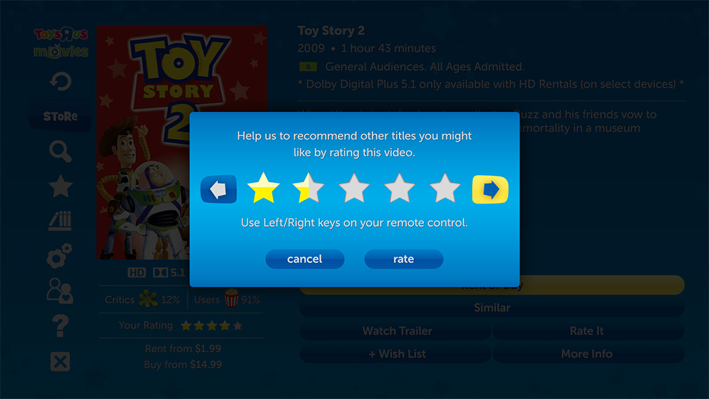 Toys R Us Rate Popup
