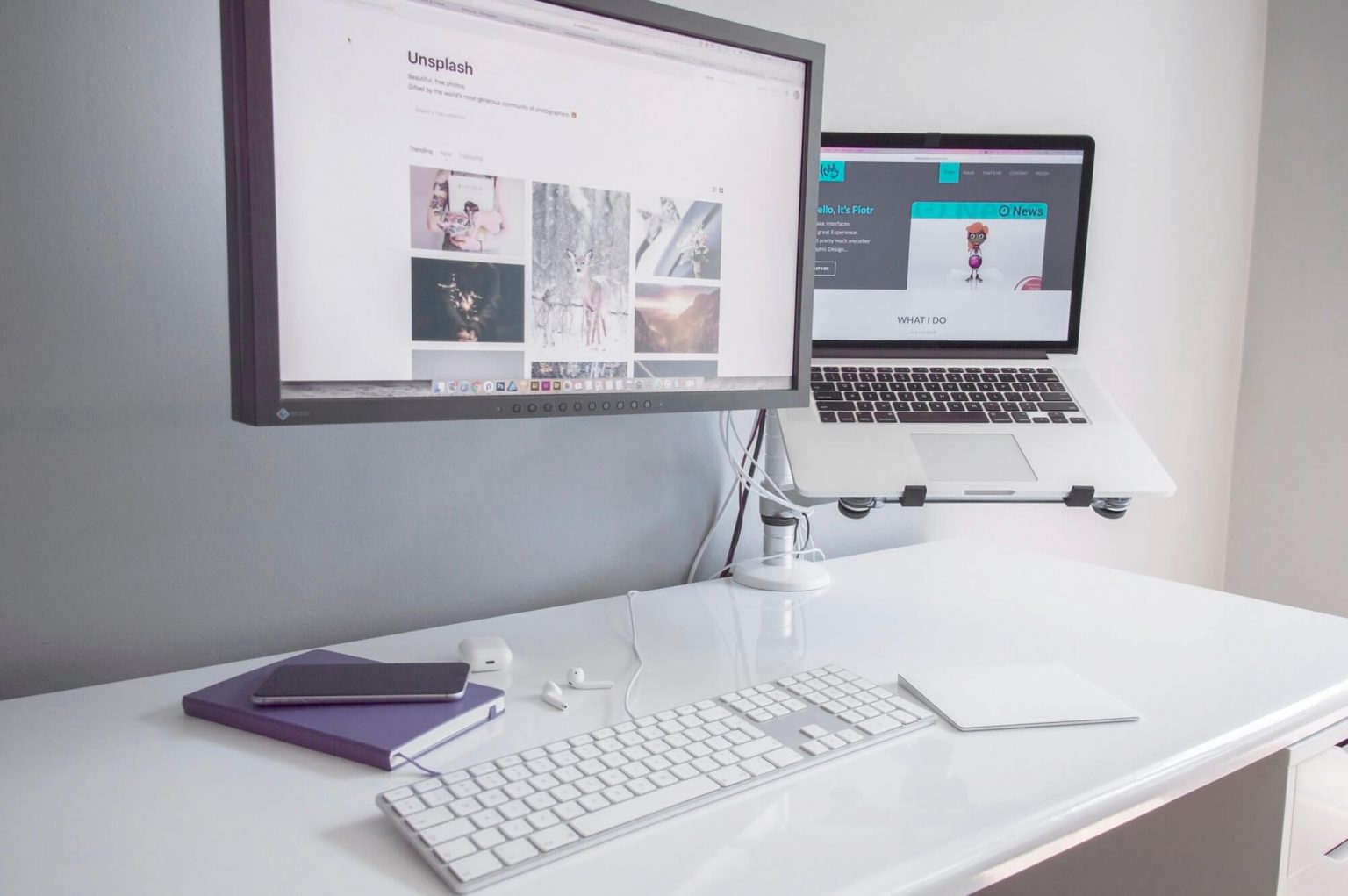 Image of ergonomic desk setup