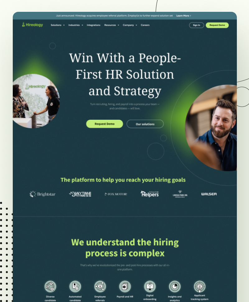 Hireology website design