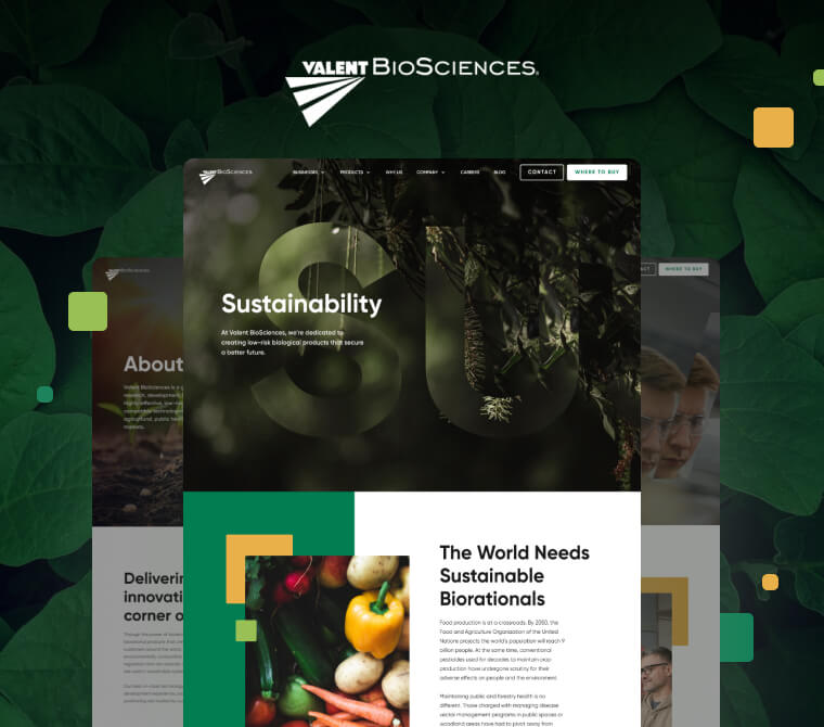 Valent BioScience website design