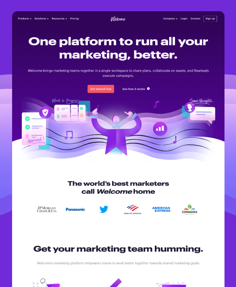 Welcome website design