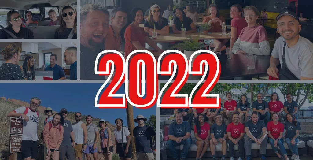 image of a photo collage including Solid Digital's team members with the number 2022 at the center of the page.