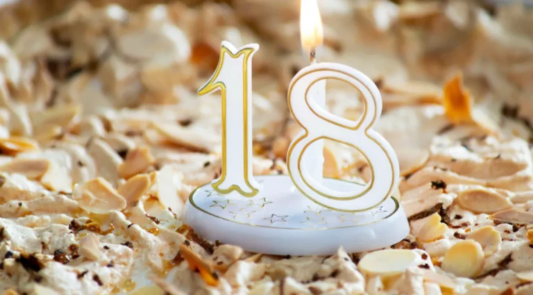 celebration cake and 18 candle